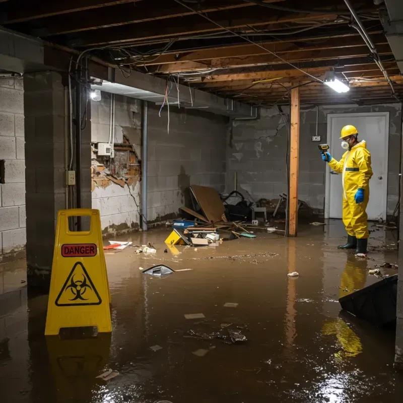 Flooded Basement Electrical Hazard in Alvin, TX Property